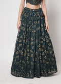 Deep Green Sequence Lehenga Choli In USA Australia
