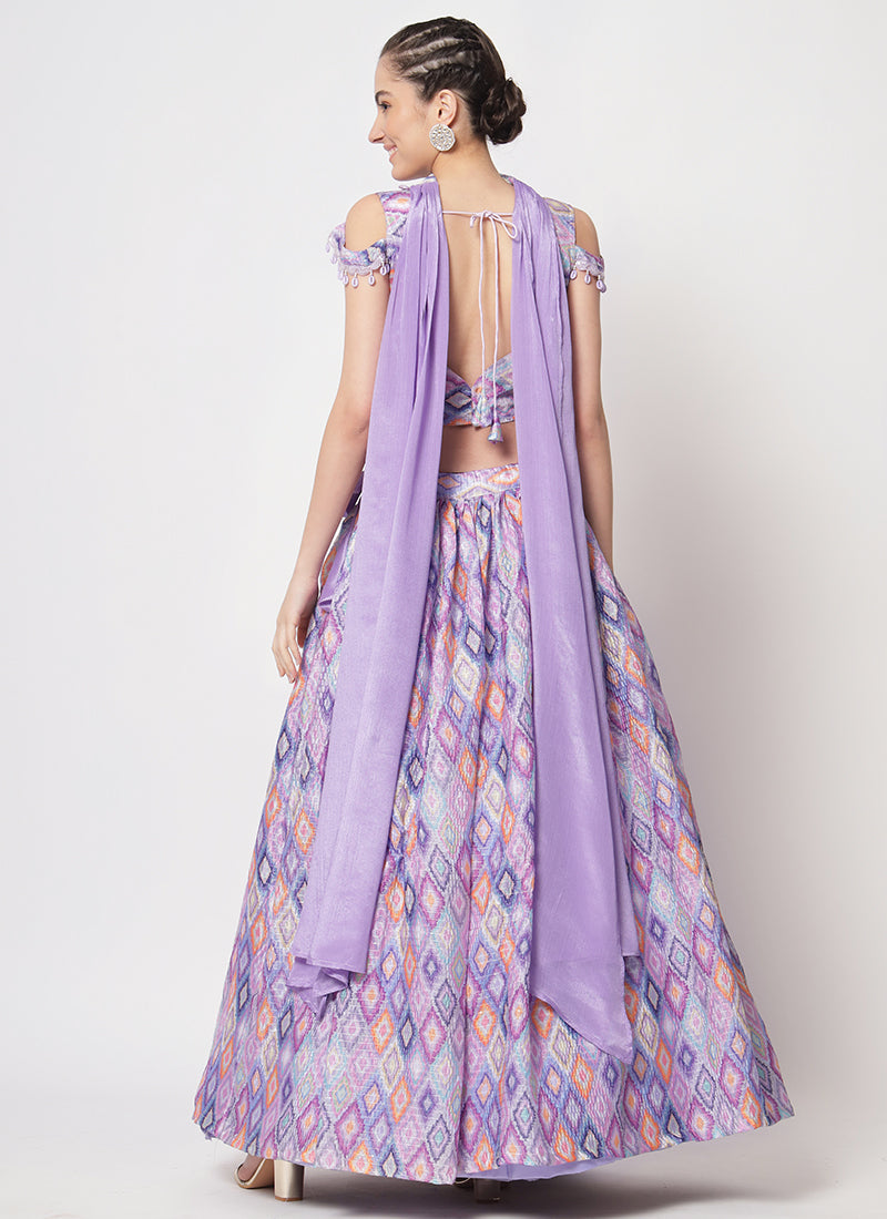 Buy Indian Lehenga - Purple Sequence Embroidery Lehenga Choli In USA Uk Germany