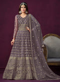 Purple Sequence Embroidery Traditional Anarkali Suit