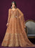 Orange Sequence Embroidery Traditional Anarkali Suit