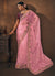 Light Pink Sequence Embroidery Wedding Saree