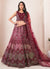 Burgundy Sequence Embroidery Wedding Lehenga Choli