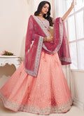 Pink Sequence Embroidery Wedding Lehenga Choli