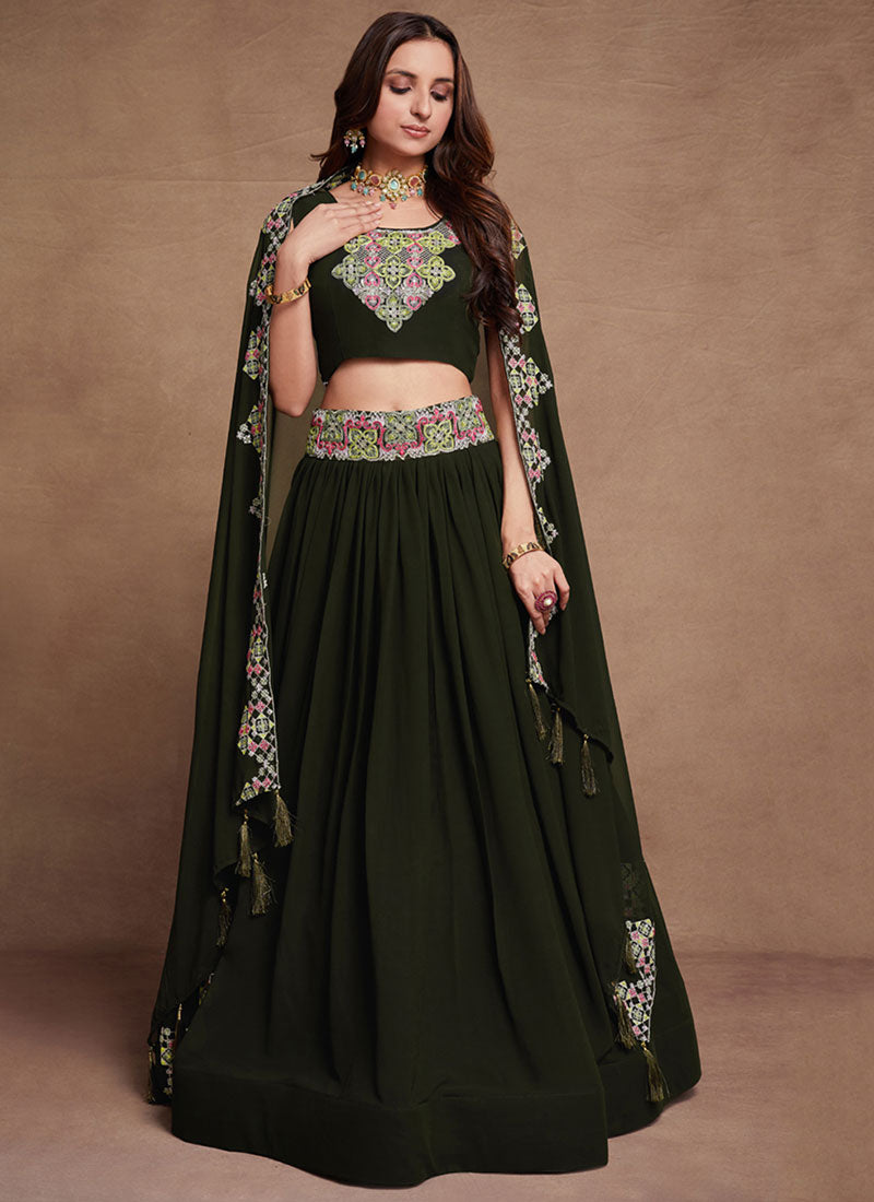 Dark Green Wedding Lehenga In USA California