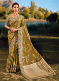 Heena Green Embroidery Banarasi Silk Saree