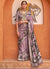 Purple Multi Digital Printed Fancy Floral Silk Saree
