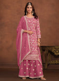 Pink Traditional Georgette Gharara Suit