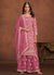 Pink Traditional Georgette Palazzo Suit