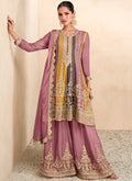Pink Sequence Embroidery Anarkali Gharara Suit