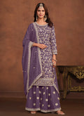 Purple Traditional Georgette Gharara Suit