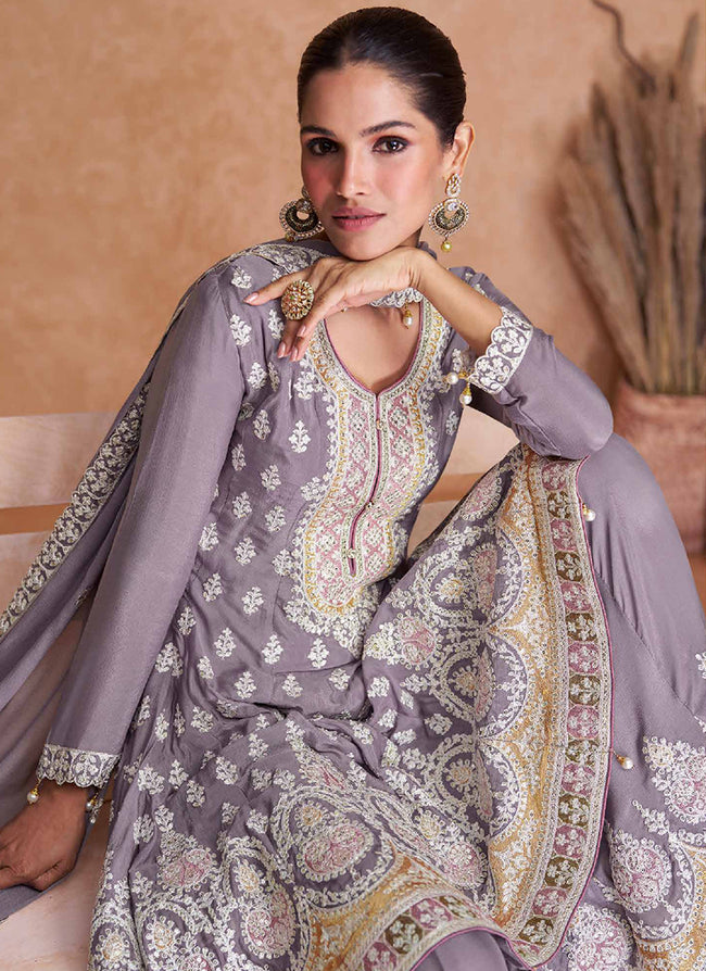 Lavender Gharara Style Suit In USA