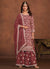 Maroon Traditional Georgette Palazzo Suit