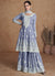 Lilac Purple Thread Work Embroidery Wedding Gharara Style Suit