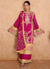 Hot Pink Multi Embroidered Wedding Palazzo Suit