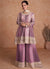 Purple Traditional Embroidery Wedding Gharara Suit