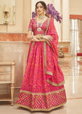 Hot Pink Embroidery Wedding Lehenga Choli