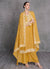 Yellow Sequence Embroidery Wedding Palazzo Suit