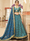 Royal Blue Embroidery Wedding Lehenga Choli