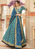 Royal Blue Embroidery Wedding Lehenga Choli In USA