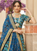 Royal Blue Embroidery Wedding Lehenga Choli In USA UK