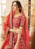 Bridal Red Embroidery Wedding Lehenga Choli In USA UK