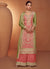Green And Peach Multi Embroidered Gharara Style Suit