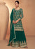Green Multi Embroidery Gharara Style Palazzo Suit