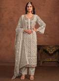 Grey Embroidery Straight Suit