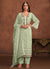 Green Embroidery Straight Suit