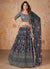 Blue Sequence Embroidery Georgette Lehenga Choli