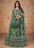 Green Sequence Embroidery Georgette Lehenga Choli