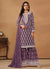 Purple Embroidery Designer Gharara Suit