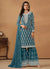  Turquoise Embroidery Designer Gharara Suit