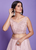 Beige Mirror Work Embroidery Wedding Lehenga Choli In USA UK