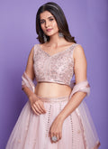 Beige Mirror Work Embroidery Wedding Lehenga Choli In USA Canada