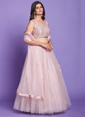 Beige Mirror Work Embroidery Wedding Lehenga Choli In USA Germany