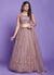 Mauve Purple Mirror Work Embroidery Wedding Lehenga Choli