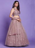 Mauve Purple Mirror Work Lehenga Choli In USA