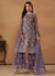 Purple Embroidery Net Gharara Suit