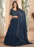 Blue Sequence Embroidery Wedding Lehenga Choli And Dupatta