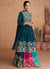 Turquoise Multi Embroidered Wedding Anarkali Lehenga Suit