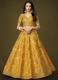 Yellow Sequence Embroidery Festive Lehenga Choli In USA UK