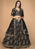 Black Sequence Embroidery Festive Lehenga Choli