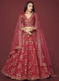 Red Sequence Embroidery Festive Lehenga Choli