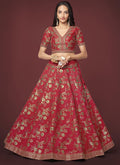 Red Sequence Festive Lehenga Choli In USA Germany