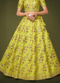 Lime Green Sequence Embroidery Festive Lehenga Choli In USA Australia