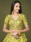 Lime Green Sequence Embroidery Festive Lehenga Choli In USA Germnay