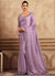 Light Purple Sequence Embroidery Wedding Silk Saree
