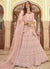 Light Pink Multi Embroidery Wedding Lehenga Choli With Dupatta
