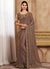 Brown Two Tone Sequence Wedding Silk Saree
